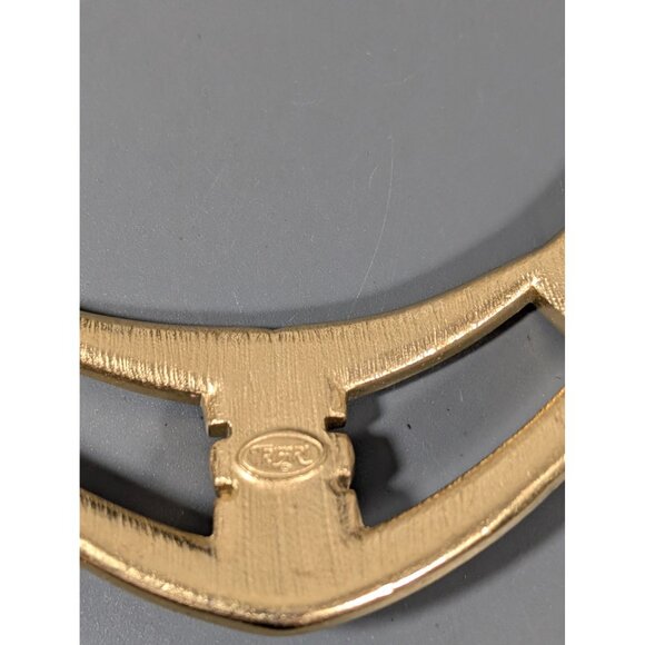 Trifari Cream Enamel Omega Chain Choker Necklace 16" Art Deco - Picture 8 of 11